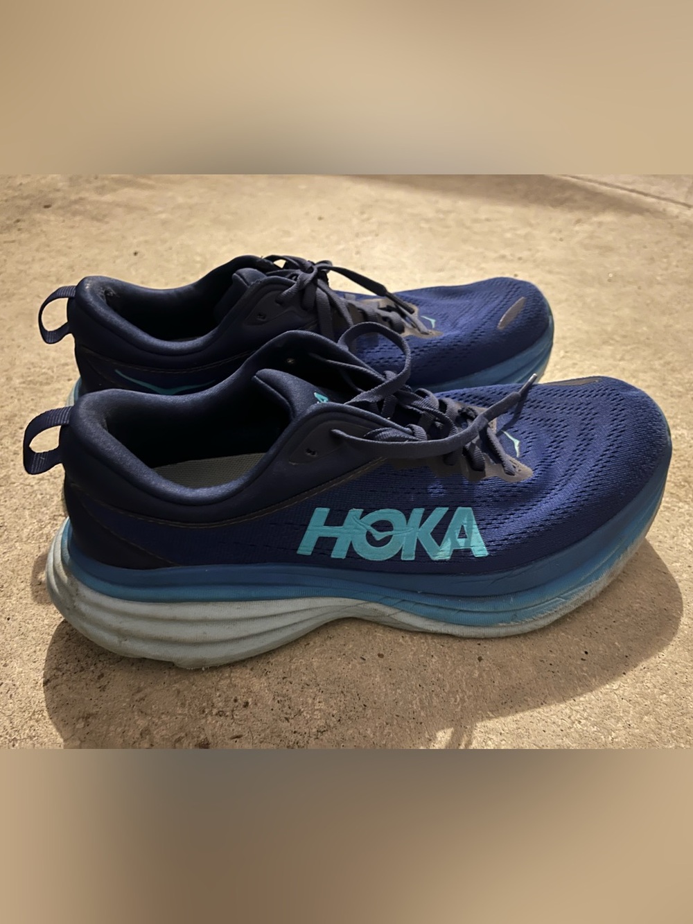 Hoka Men’s Bondi 8 Blue Outer Space Running Shoes 10.5D - Picture 6 of 10